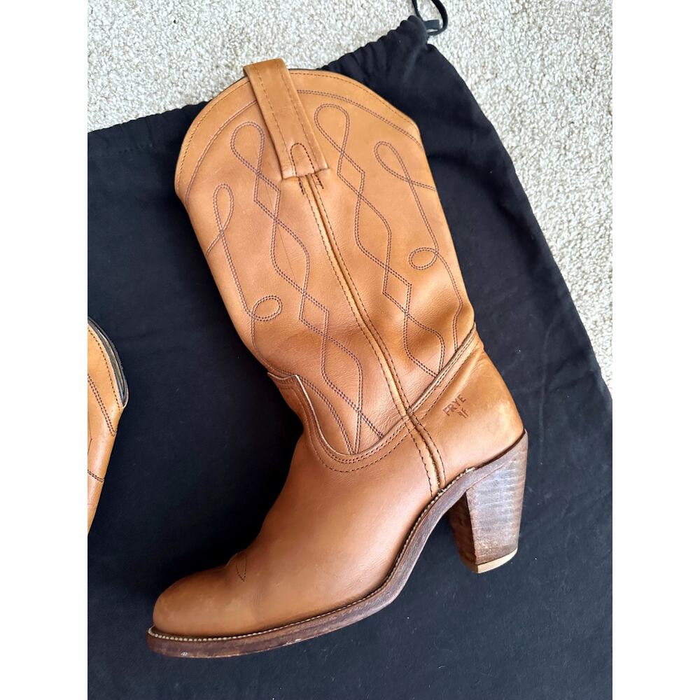 Frye Vintage 90s Western Embroidered Cowboy Boots Size 8 - Picture 3 of 9